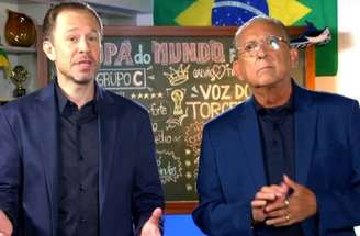 Galvão Bueno e Tiago Leifert se intercalarão em transmissões de jogos da Copa do Mundo pelo SBT –