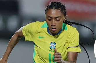 Kerolin observa a trama do Brasil e se prepara para entrar na área e buscar a bola –