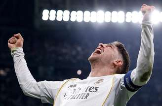 Momento do primeiro gol marcado por Valverde no Santiago Bernabéu –