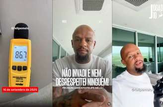 Felipe Melo prova que o barulho da obra estava acima do limite permitido pela lei –