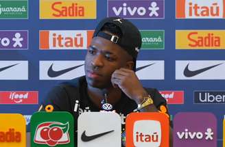 Vini Jr em coletiva de imprensa – Reprodução / CBF TV