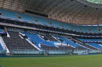 Torcida do Grêmio estreia nova pintura no dia 5 de abril, em jogo contra o Remo – FOTO: LUCAS UEBEL/GREMIO FBPA