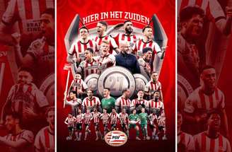 Reprodução - Legenda: PSV conquista o Campeonato Holandês pela 27ª vez na história