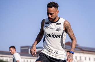Neymar durante treino do Santos, no CT Rei Pelé  – Fotos: Raul Baretta/Santos