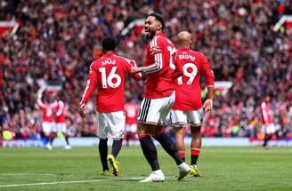 Momento do gol marcado por Bryan Mbeumo na vitória do United sobre o Nottingham Forest –