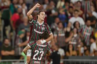 Canobbio em ação com a camisa do Fluminense, após seu gol neste sábado (16) –