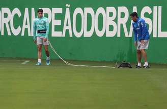 Abel Ferreira no treinamento desta segunda-feira pelo Palmeiras –