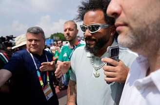 Marcelo acompanhou a cerimônia de abertura da Copa do Mundo no Estádio Azteca – Reprodução