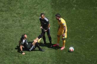 Félix Zwayer sentiu lesão e foi atendido pelos jogadores de EUA e Austrália 