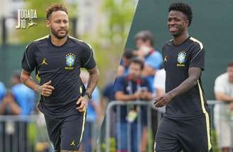 Neymar já vem treinando e deve ganhar minutos contra a Escócia –