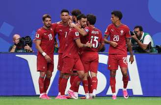 Cristiano Ronaldo após marcar o terceiro gol de Portugal contra o Uzbequistão 