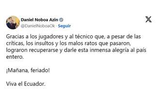 Noboa usou as redes sociais para decretar feriado nacional no Equador –