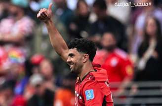 Mahmoud Saber comemora o gol que classificou o Egito para a próxima fase da Copa do Mundo –