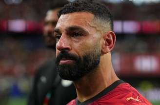 Salah durante o jogo entre Egito e Austrália –