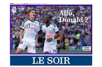 Reprodução - Legenda: Capa do jornal Le Soir, da Bélgica, comemorando a classificação para as quartas