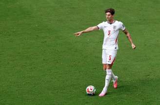 John Stones durante coletiva da seleção inglesa na Copado Mundo –