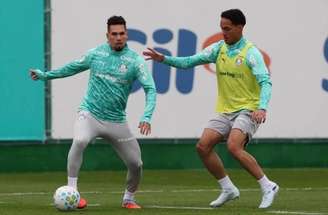 Paulinho em ação com a camisa do Palmeiras –