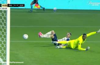 Carlos Miguel em ação durante Palmeiras x Cerro Porteño pela Copa Libertadores –
