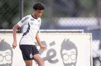 Robinho Jr. e Neymar em treino do Santos –