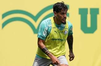 Gustavo Gómez e Flaco López em treino do Palmeiras –