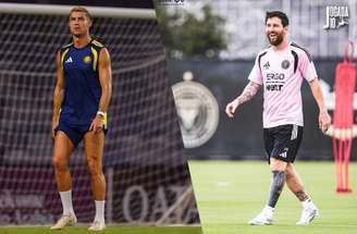 Fotos: Divulgação / AlNassr FC / Inter Miami CF - Legenda: Seis atletas lideraram os acessos aos perfis em agosto, à frente de nomes como Messi e Cristiano Ronaldo