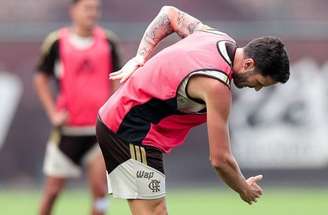 Saúl em treino do Flamengo nesta quinta (1º/10) –