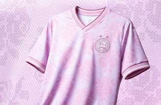 Imagens da camisa rosa do Bahia para marcar o Outubro Rosa –