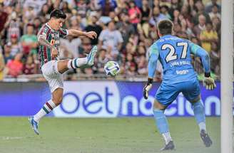 John Kennedy (foto) e Germán Cano marcaram os gols da vitória do Fluminense sobre o Coritiba no último encontro no Maracanã –
