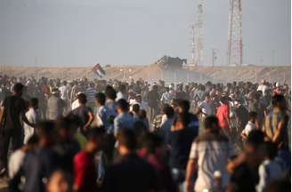 Protesto de palestinos em Gaza 
 27/7/2018   REUTERS/Ibraheem Abu Mustafa 