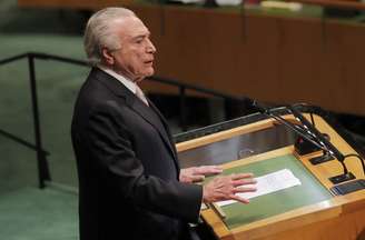 Presidente da República, Michel Temer, durante discurso na Assembleia Geral da Organização das Nações Unidas