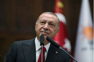 Presidente da Turquia, Tayyip Erdogan, se dirige ao parlamento do país em Ancara 
05/11/2019
Murat Cetinmuhurdar/Presidential Press Office/Divulgação via REUTERS