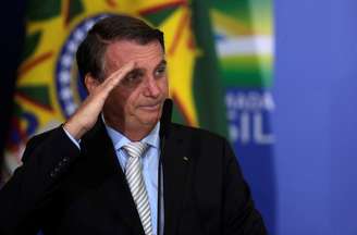 Presidente Jair Bolsonaro durante cerimônia no Palácio do Planalto
24/02/2021 REUTERS/Ueslei Marcelino