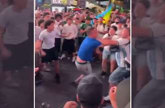 Torcedores de Argentina e Argélia trocam socos na Times Square – Reprodução de vídeo
