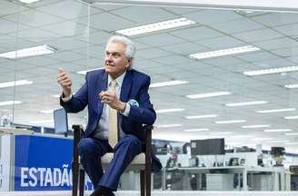 03-09-2026 SÃO PAULO - SP / POLÍTICA OE / ELEIÇÕES 2026 / SABATINA ESTADÃO / RONALDO CAIADO - Ronaldo Caiado, candidato à Presidência da República pelo PSD , é questionado pelos jornalistas Marcelo Godoy e Ricardo da sabatina do Estadão que aconteceu da Redação do jornal O Estado de S. Paulo