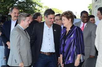 Presidente Dilma Rousseff e senador Aécio Neves (PSDB-MG) participaram da abertura da 79ª Expozebu nesta sexta-feira em Uberaba