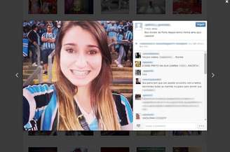 <p>Torcedora do Grêmio foi alvo de xingamentos nas redes sociais e apagou seus perfis</p>