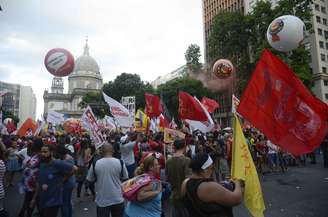 Manifestação tomará a Cinelândia nesta sexta; imagem de protesto contra a reforma da previdência realizada em março deste ano