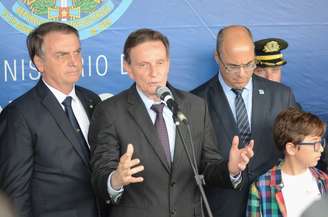 Presidente Jair Bolsonaro, o Prefeito Marcelo Crivella e o Governador Wilson Witzel