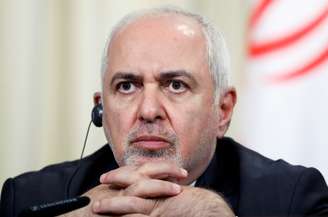 Chanceler do Irã, Javad Zarif, durante entrevista coletiva em Moscou