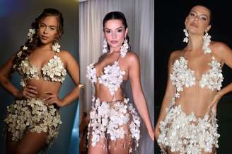 Eduarda Gutierrez, Juliette e Mariana Goldfarb se vestiram iguais no carnaval 