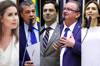 Da esquerda para a direita: Caroline de Toni (SC), Daniel Agrobom (GO), Luiz Philippe de Orleans e Bragança (SP), Miguel Lombardi (SP) e Rosana Valle (SP)