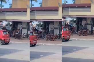 PMs são flagrados agredindo homem em padaria de Praia Grande