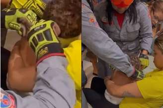 Menino ficou com a cabeça presa em um aro de forma em Praia Grande 