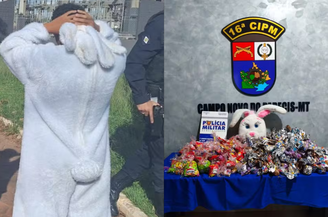 ‘Coelhinho da Páscoa’ é apreendido suspeito de distribuir chocolates para recrutar crianças para facção, diz PM