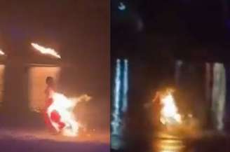 Dançarina ‘pega fogo’ em apresentação na China e se joga em rio