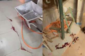 Construção estava com marcas de sangue