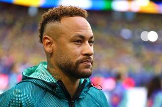 Neymar Júnior antes da partida entre Brasil e Escócia, pela terceira rodada do grupo C da Copa do Mundo 