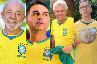 Na foto da esquerda para direita: Lula, Flávio Bolsonaro, Ronaldo Caiado e Romeu Zema 