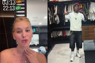 Virginia faz vídeo em closet de Vini Jr. 