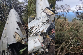 Jornalista Lucas Martins esteve na região e registrou imagens dos destroços, exibidas no jornal Brasil Urgente, da Band